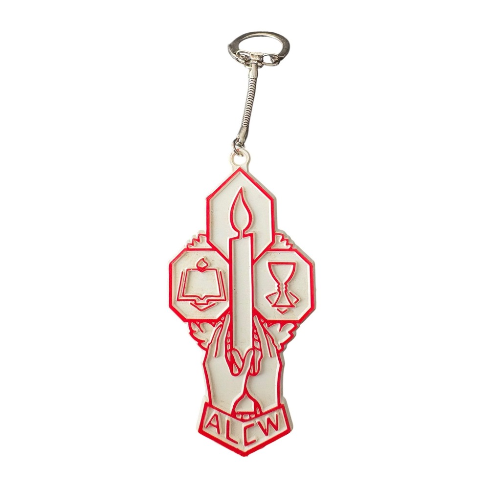 American Lutheran Church Women ALCW Christian Church Keychain Key Ring Vintage